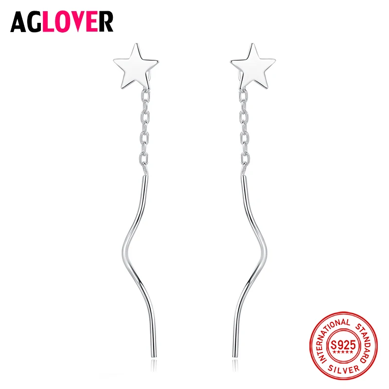 AGLOVER Fashion New 925 Sterling Silver Earrings Stars Tassel Woman Statement Earrings Romantic Charm Girl Party Gift Jewelry
AGLOVER Fashion New 925 Sterling Silver Earrings Stars Tassel Woman Statement Earrings Romantic Charm Girl Party Gift Jewelry