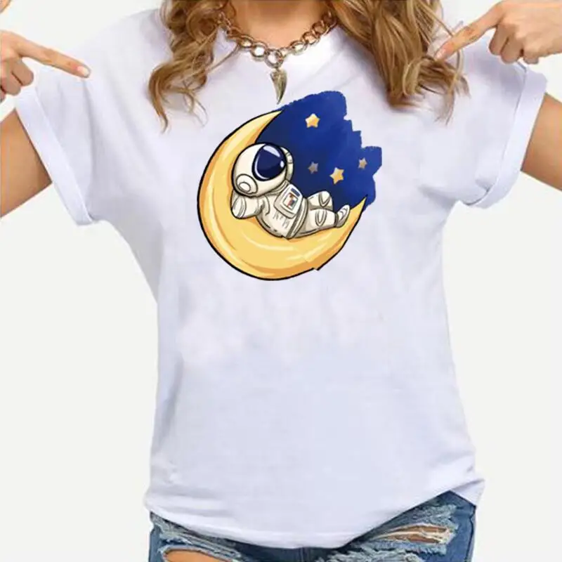 Summer T Shirt Women Tops Short Sleeve Cotton Casual Tshirt Harajuku Shirt Fashion Anime Fantasy Astronaut Print Tee Shirt Femme
Summer T Shirt Women Tops Short Sleeve Cotton Casual Tshirt Harajuku Shirt Fashion Anime Fantasy Astronaut Print Tee Shirt Femme