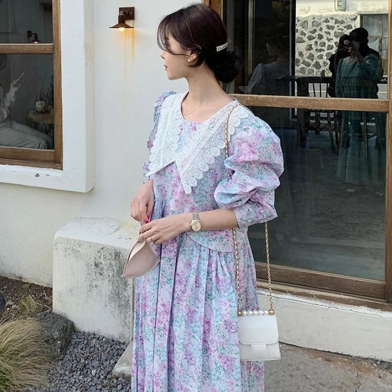 Women Dress 2021 Summer French Vintage Female Contrast Lace Crochet Stitching Pleated Puff Sleeve Floral Vestidos
Women Dress 2021 Summer French Vintage Female Contrast Lace Crochet Stitching Pleated Puff Sleeve Floral Vestidos