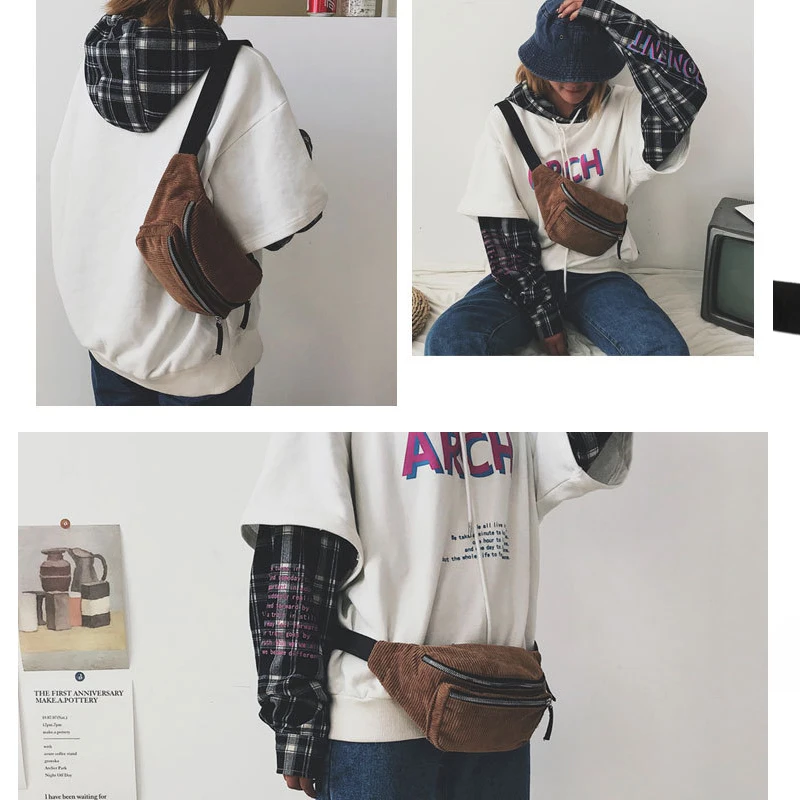 Street Ladies Designer Canvas Fanny Pack Fashion Money Banana Phone Chest Bag Bum Belt Bags Women Corduroy Waist Bag 500 
Street Ladies Designer Canvas Fanny Pack Fashion Money Banana Phone Chest Bag Bum Belt Bags Women Corduroy Waist Bag 500