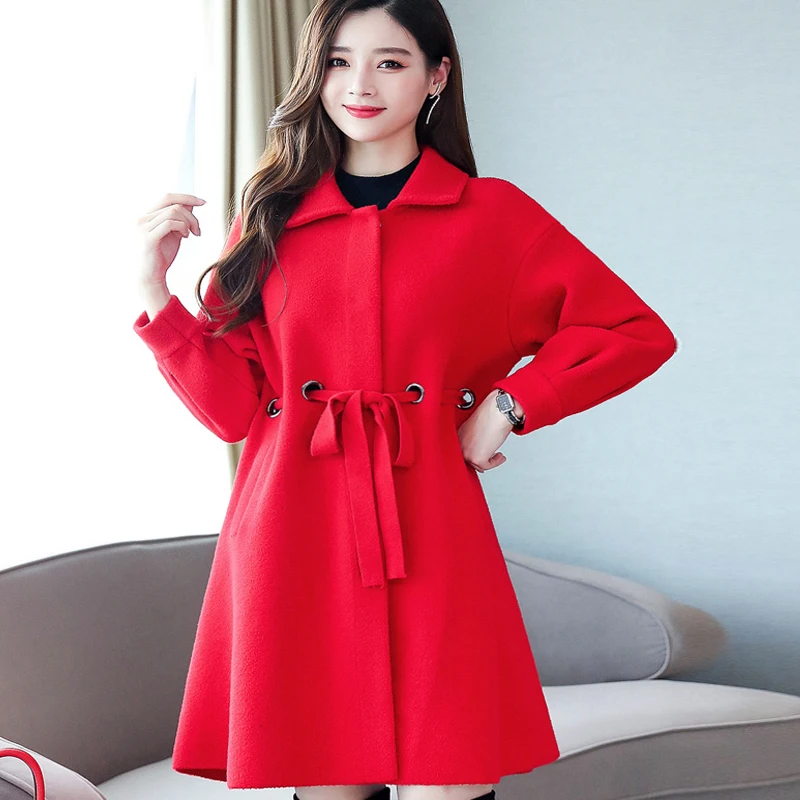 Solid Woolen Coat Mid-Length Covered Button Drawstring Adjustable Waist Slim Lantern Ssleeve Fashion Clothes For Women 2020 Fall
Solid Woolen Coat Mid-Length Covered Button Drawstring Adjustable Waist Slim Lantern Ssleeve Fashion Clothes For Women 2020 Fall