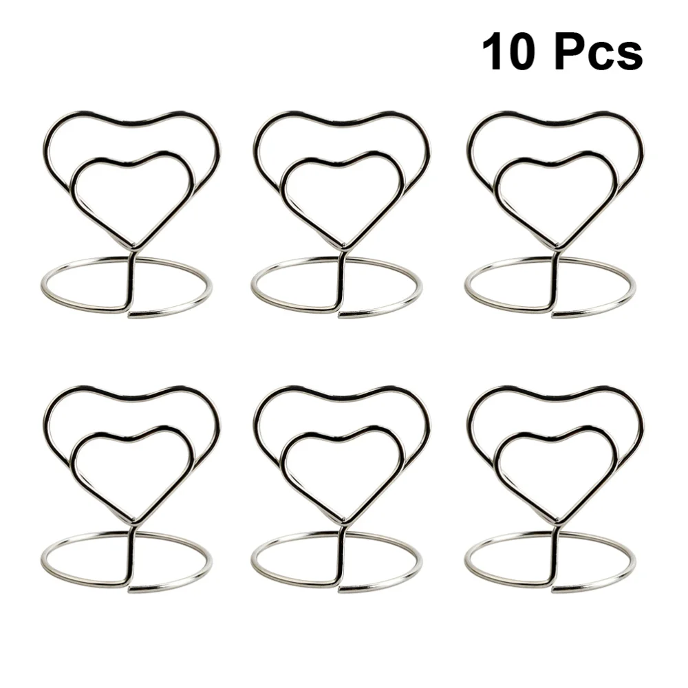 10pcs Heart Shape Place Memo Holder Lovely Wire Table Number Holders for Restaurant Wedding Banquet (Silver)
10pcs Heart Shape Place Memo Holder Lovely Wire Table Number Holders for Restaurant Wedding Banquet (Silver)