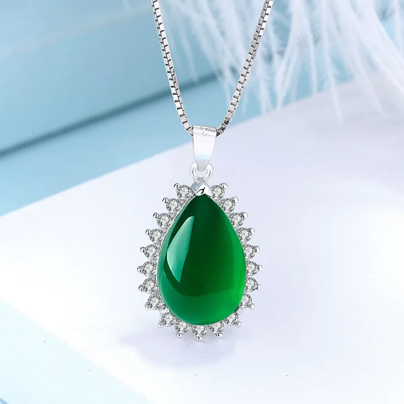 UUNICO new s925 sterling silver female inlaid natural chalcedony pendant fashion simple necklace mother's day mom gift
UUNICO new s925 sterling silver female inlaid natural chalcedony pendant fashion simple necklace mother's day mom gift