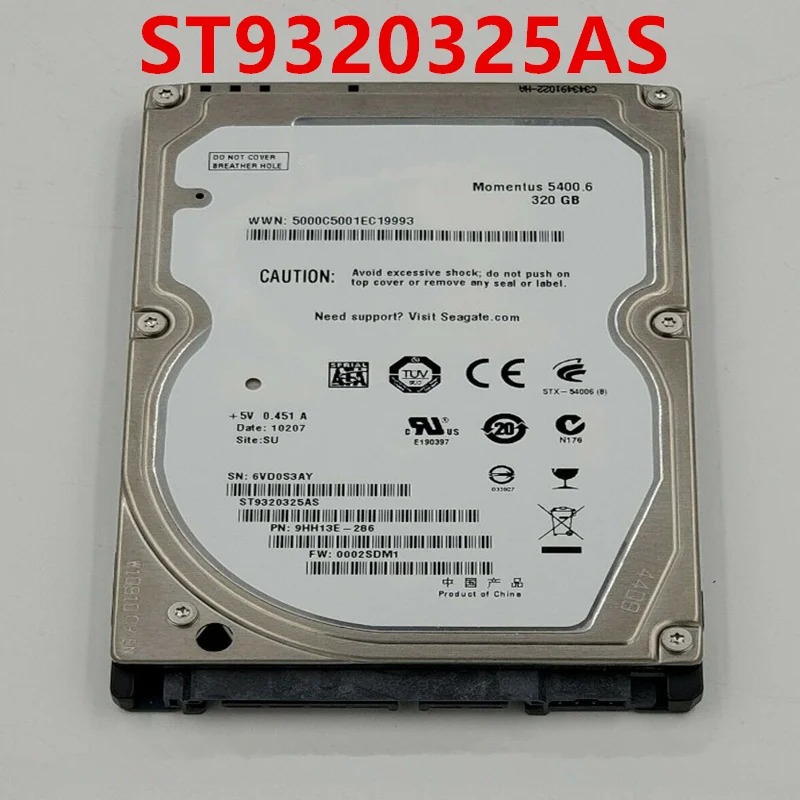 

Almost New Original HDD For Seagate 320GB 2.5" 16MB SATA 5400RPM For Notebook HDD For ST9320325AS