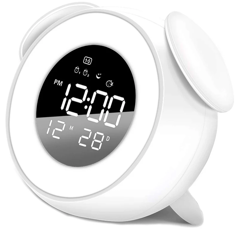 Kids Alarm Clock Press Control Night Light for Bedrooms, Multiple Alarm Sounds Sunrise and Sunset Simulation, Snooze Function Wa
Kids Alarm Clock Press Control Night Light for Bedrooms, Multiple Alarm Sounds Sunrise and Sunset Simulation, Snooze Function Wa