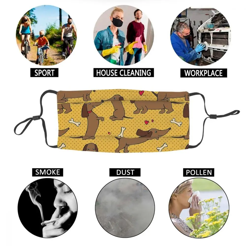 Dachshund Dog Patterns Reusable Mouth Face Mask Wiener Sausage Doxie Anti Haze Dust Mask Protection Mask Respirator Mouth Muffle
Dachshund Dog Patterns Reusable Mouth Face Mask Wiener Sausage Doxie Anti Haze Dust Mask Protection Mask Respirator Mouth Muffle