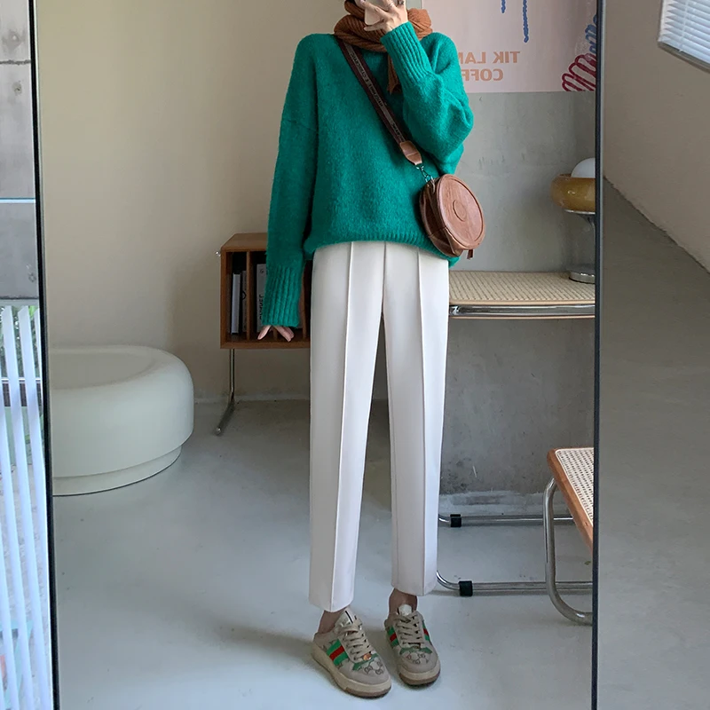 Шерстяные брюки, женские брюки тонкие на осень и зиму, повседневные брюки, Костюмные брюки, маленькие брюки, брюки с редисом, девять точечных... 
Шерстяные брюки, женские брюки тонкие на осень и зиму, повседневные брюки, Костюмные брюки, маленькие брюки, брюки с редисом, девять точечных...