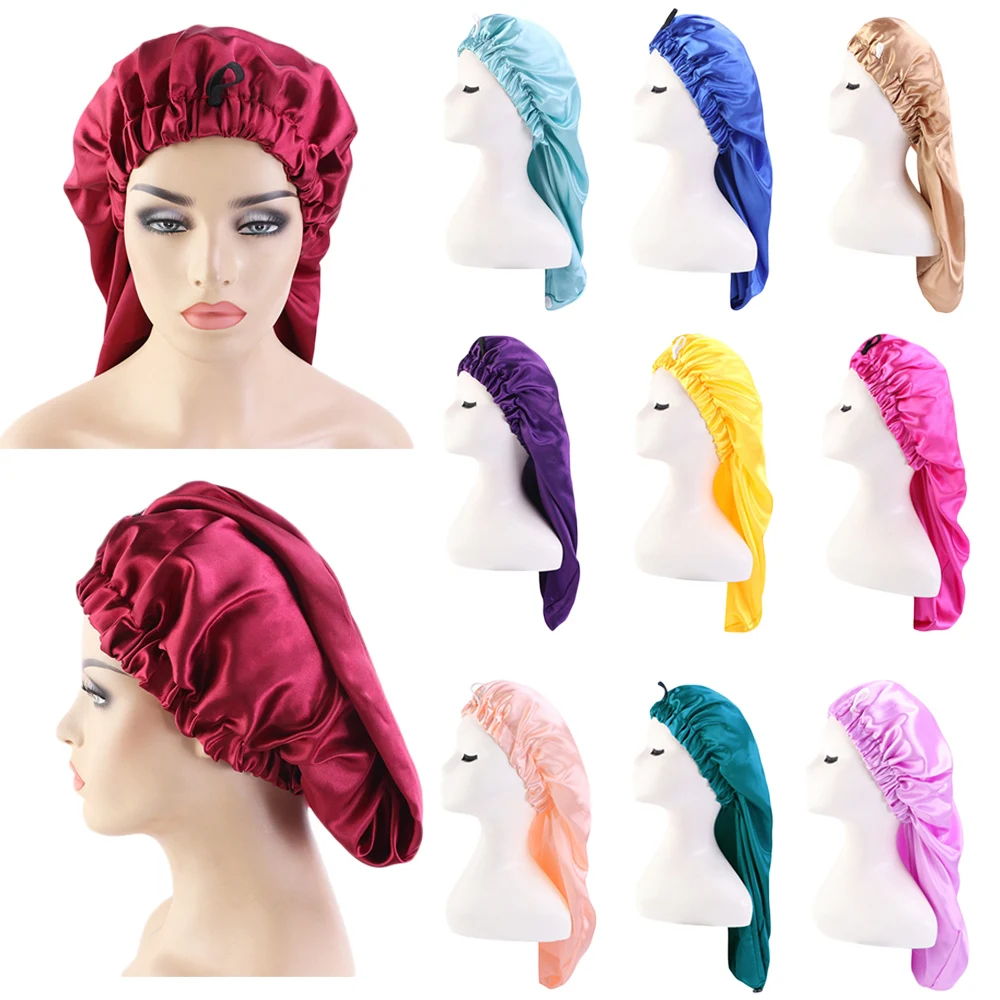 Women Extra Large Satin Elastic Long Sleep Cap for Curly Hair Bonnet Loose Night Sleeping Hat Elastic Band Headwrap Solid Color
Women Extra Large Satin Elastic Long Sleep Cap for Curly Hair Bonnet Loose Night Sleeping Hat Elastic Band Headwrap Solid Color