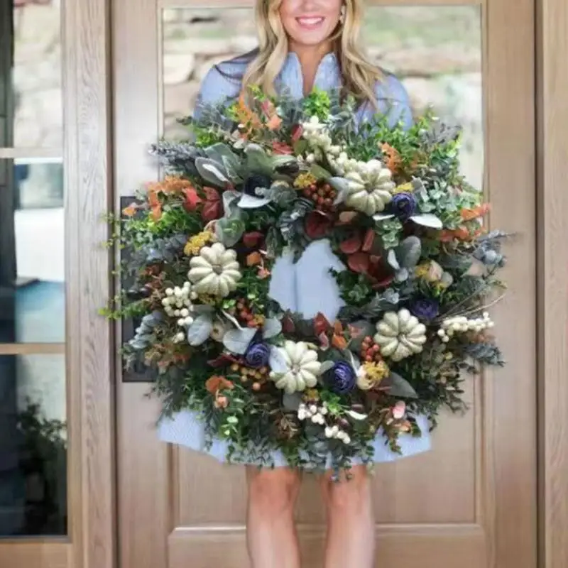 Autumn Sale White Pumpkin Wreath Front Door Wreath Thanksgiving Wreath Home Wall Simulation Garland Decoration For Wedding Party
Autumn Sale White Pumpkin Wreath Front Door Wreath Thanksgiving Wreath Home Wall Simulation Garland Decoration For Wedding Party