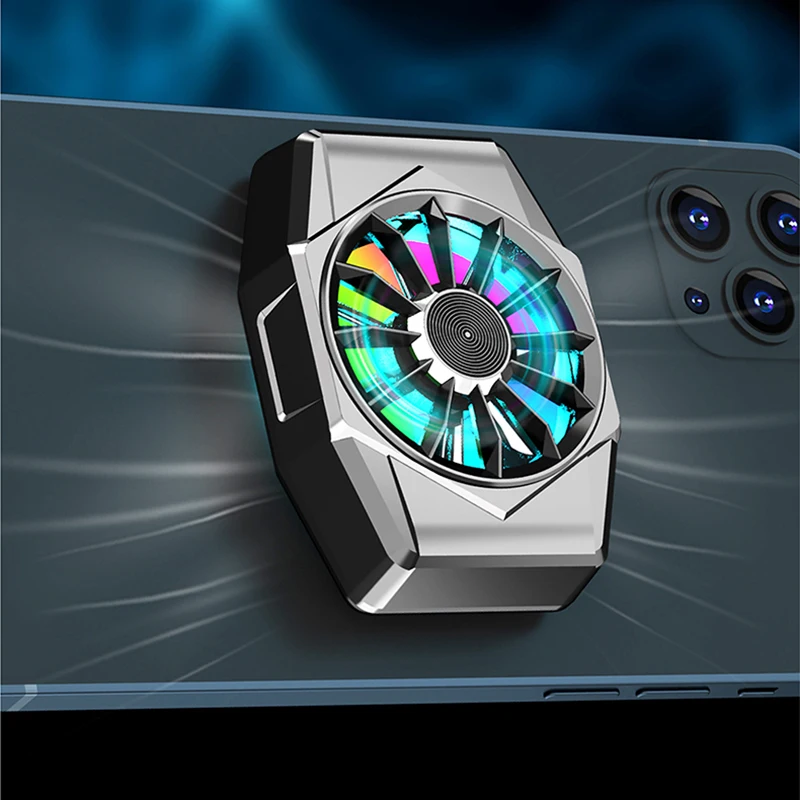X11 Mobile Phone Cooling Fan Air-cooled Magnetic Cellphone Cooler Gaming Radiator With Built-in 300mAh Battery RGB Coloful Light
X11 Mobile Phone Cooling Fan Air-cooled Magnetic Cellphone Cooler Gaming Radiator With Built-in 300mAh Battery RGB Coloful Light