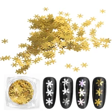 1 bottle hollow out gold nail glitter glitter snow flakes mixed Design decorations for Nail Arts Pillette nail accessories