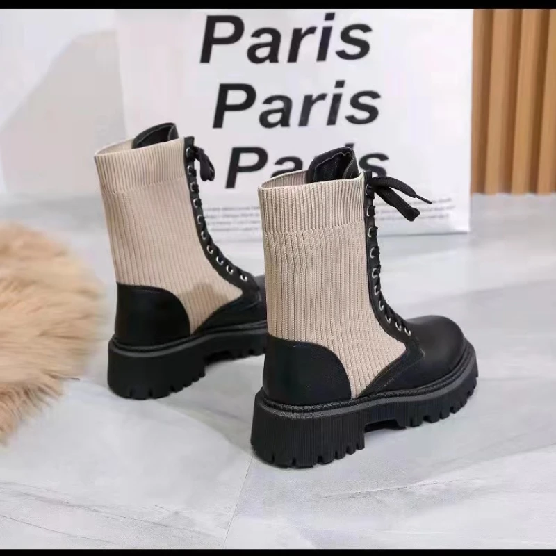 ST381 Woman Martin Boots PU Leather Winter Platform Chunky Designer kawaii Socks Shoes Lace Up Goth Fashion Casual Zapatos Mujer
ST381 Woman Martin Boots PU Leather Winter Platform Chunky Designer kawaii Socks Shoes Lace Up Goth Fashion Casual Zapatos Mujer