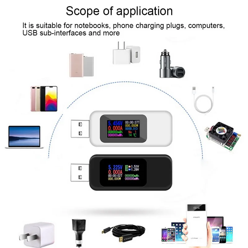 USB тестер мультиметр цифровой и измеритель емкости детектор для смартфона |