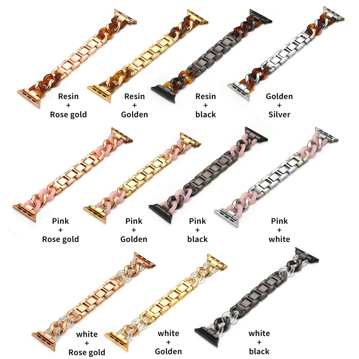 Watchband Resin+Stainless Steel Buckle Belt Watch Strap for Apple Watch SE Series 6 5 4 3 2 1 Band 44mm 40mm 42mm 38mm Wristband
Watchband Resin+Stainless Steel Buckle Belt Watch Strap for Apple Watch SE Series 6 5 4 3 2 1 Band 44mm 40mm 42mm 38mm Wristband