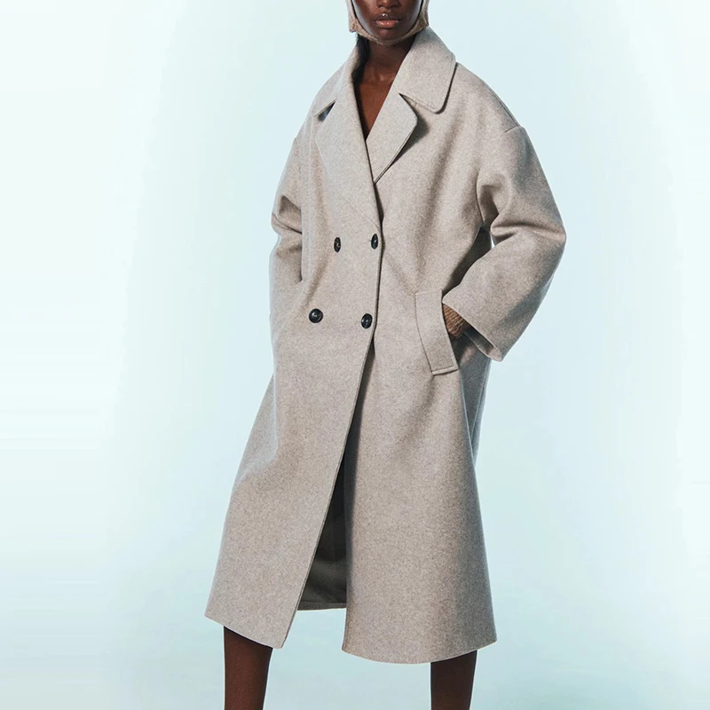 WXWT Za Women Apricot Long Wool Coat Solid Office Wear Ladies Overcoat Casual Long Outerwear Manteau Femme DWDD89201
WXWT Za Women Apricot Long Wool Coat Solid Office Wear Ladies Overcoat Casual Long Outerwear Manteau Femme DWDD89201
