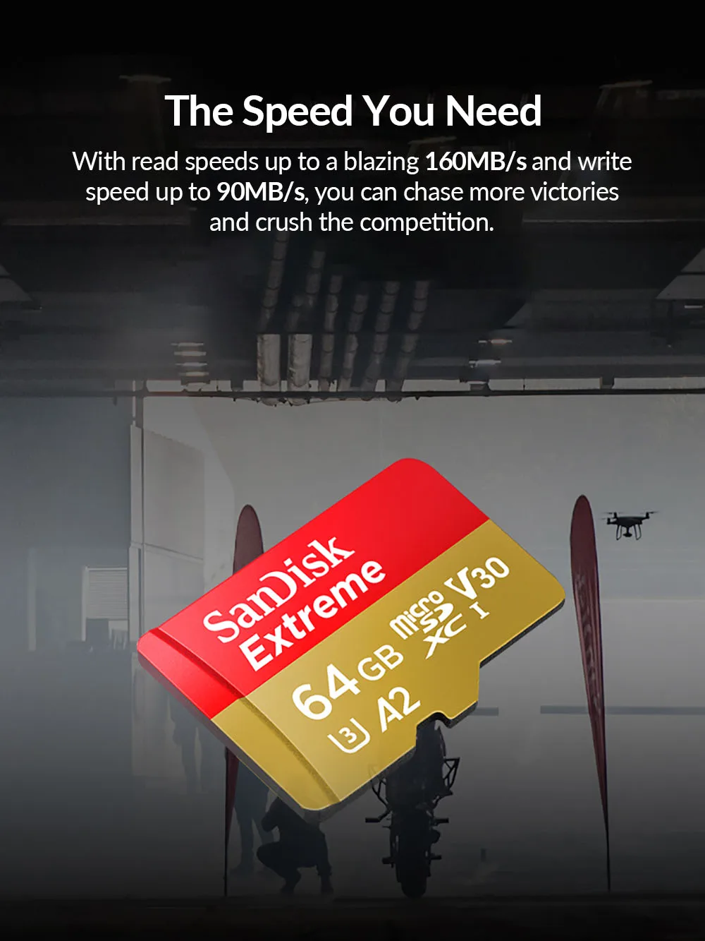 Двойной Флеш-накопитель SanDisk Memory Card Extreme micro SD карта UHS-I C10 U3 V30 microSDHC/microSDXC