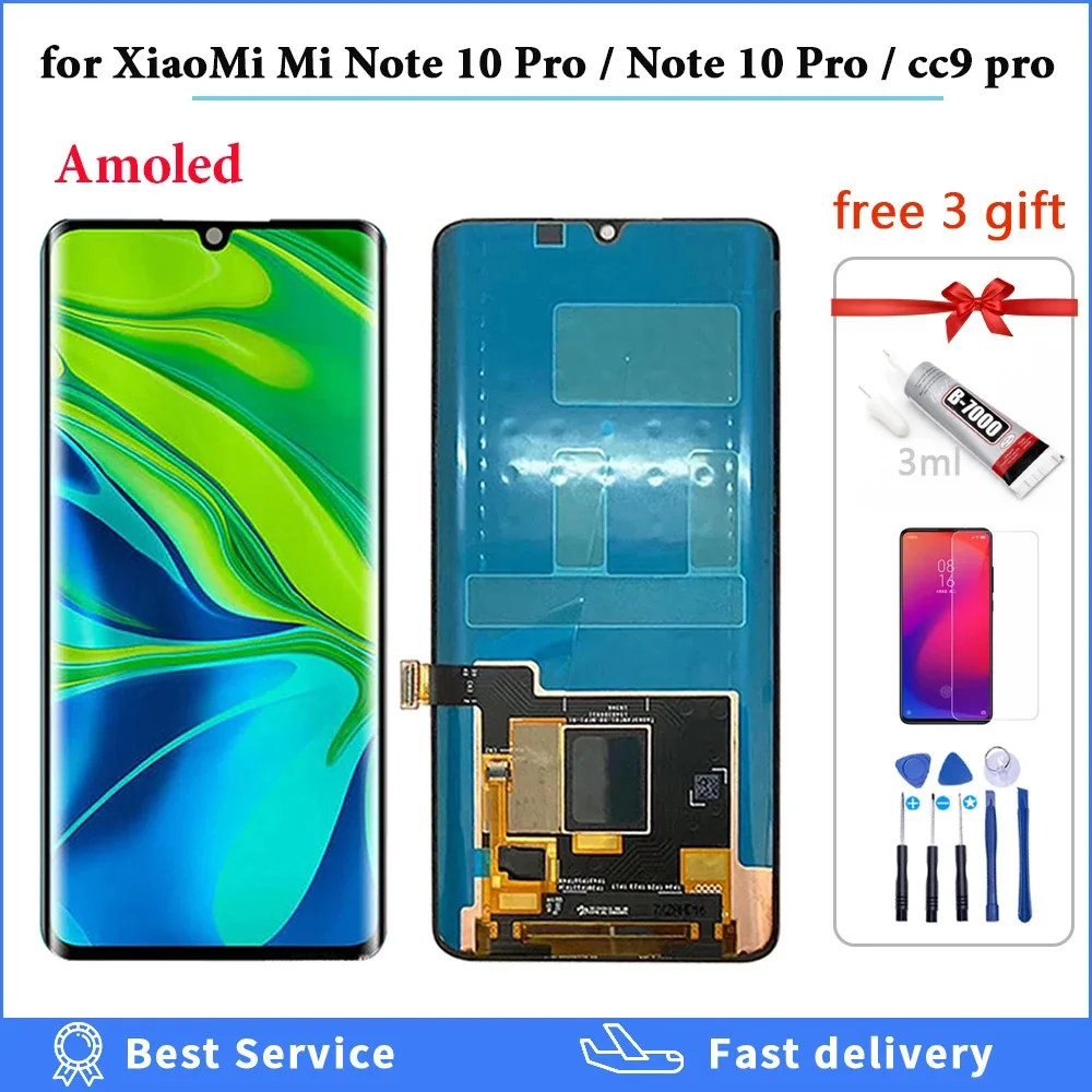 Original Amoled Display for XiaoMi Mi Note 10 Note10 Pro lcd Display Mi CC9 Pro Touch Digitizer Assembly Repair Parts M1910F4G
Original Amoled Display for XiaoMi Mi Note 10 Note10 Pro lcd Display Mi CC9 Pro Touch Digitizer Assembly Repair Parts M1910F4G