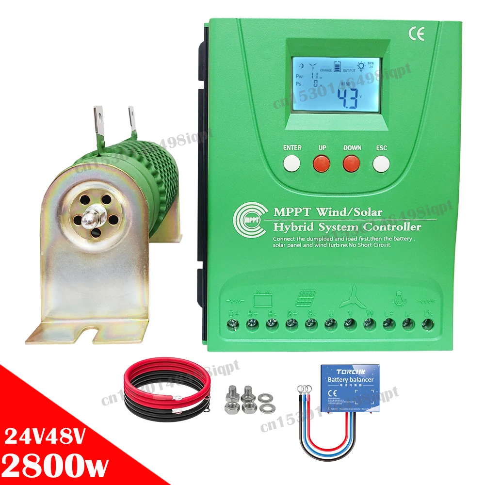 2800W MPPT Hybrid Wind Solar Charge Booster Controller 12V 24V 48V Regulator For Lifepo4 Lithium For 1600W Wind Turbine 1200W PV 
2800W MPPT Hybrid Wind Solar Charge Booster Controller 12V 24V 48V Regulator For Lifepo4 Lithium For 1600W Wind Turbine 1200W PV