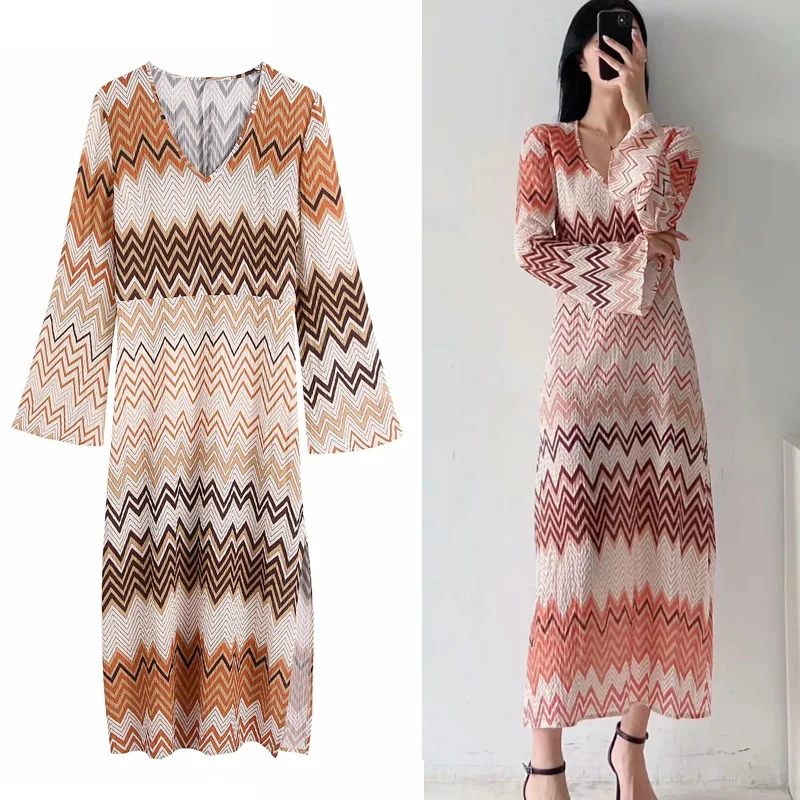 Traf Printed Dress With Slit Woman Long Sleeve Women's Summer Dress Elegant Long Dresses For Women 2021 Fashion Casual Dresses
Traf Printed Dress With Slit Woman Long Sleeve Women's Summer Dress Elegant Long Dresses For Women 2021 Fashion Casual Dresses