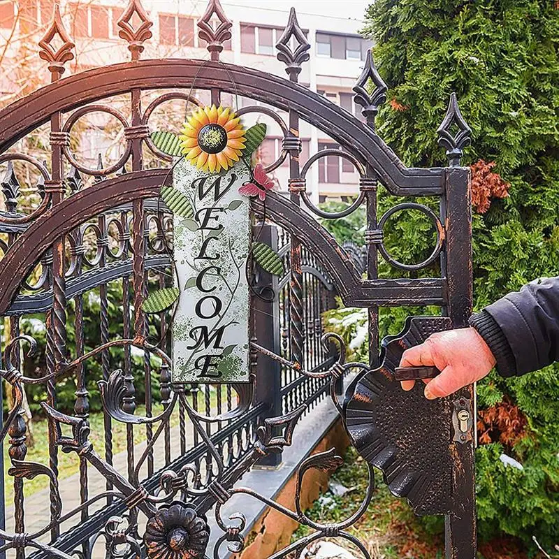Metal Welcome Creative Sun Flower Door Hanger Wall Sign for Garden Door Wall Outdoor Indoor Home Decoration Accessories
Metal Welcome Creative Sun Flower Door Hanger Wall Sign for Garden Door Wall Outdoor Indoor Home Decoration Accessories