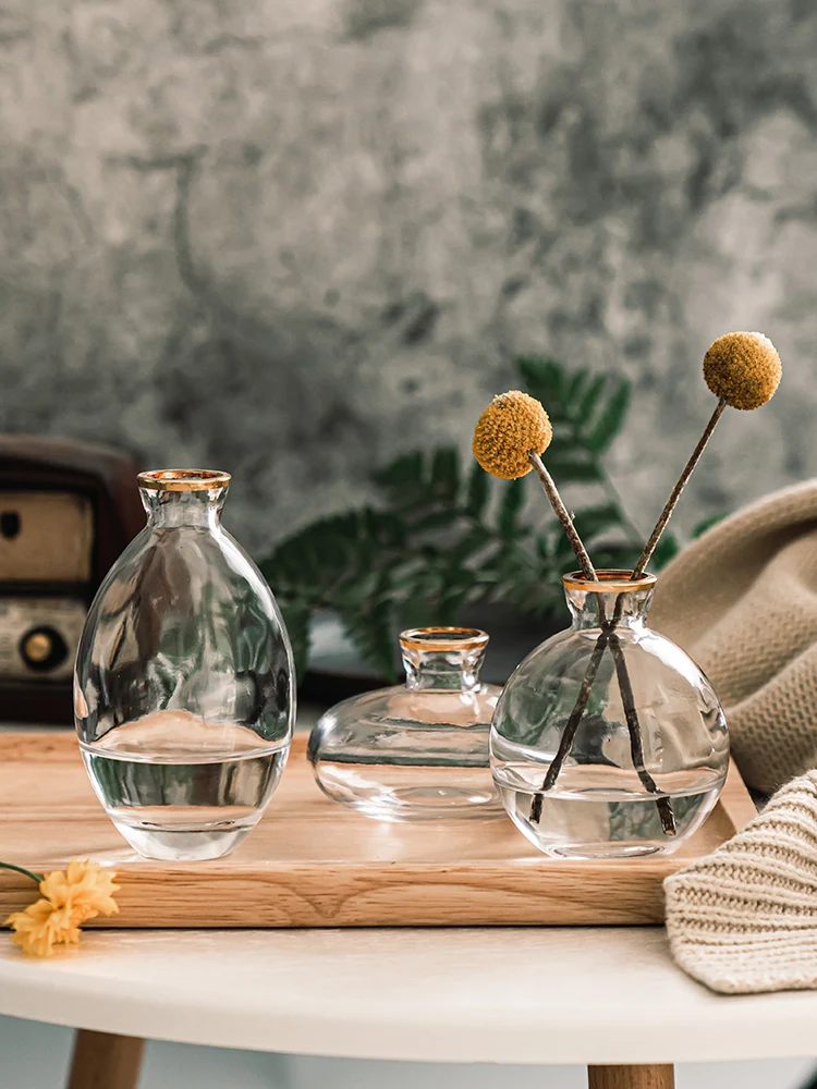 3Pcs/Set Mini Glass Vase Transparent Gold Wire Flower Bottle Terrarium Hydroponic Systems Cute Room Home Decoration Accessories
3Pcs/Set Mini Glass Vase Transparent Gold Wire Flower Bottle Terrarium Hydroponic Systems Cute Room Home Decoration Accessories