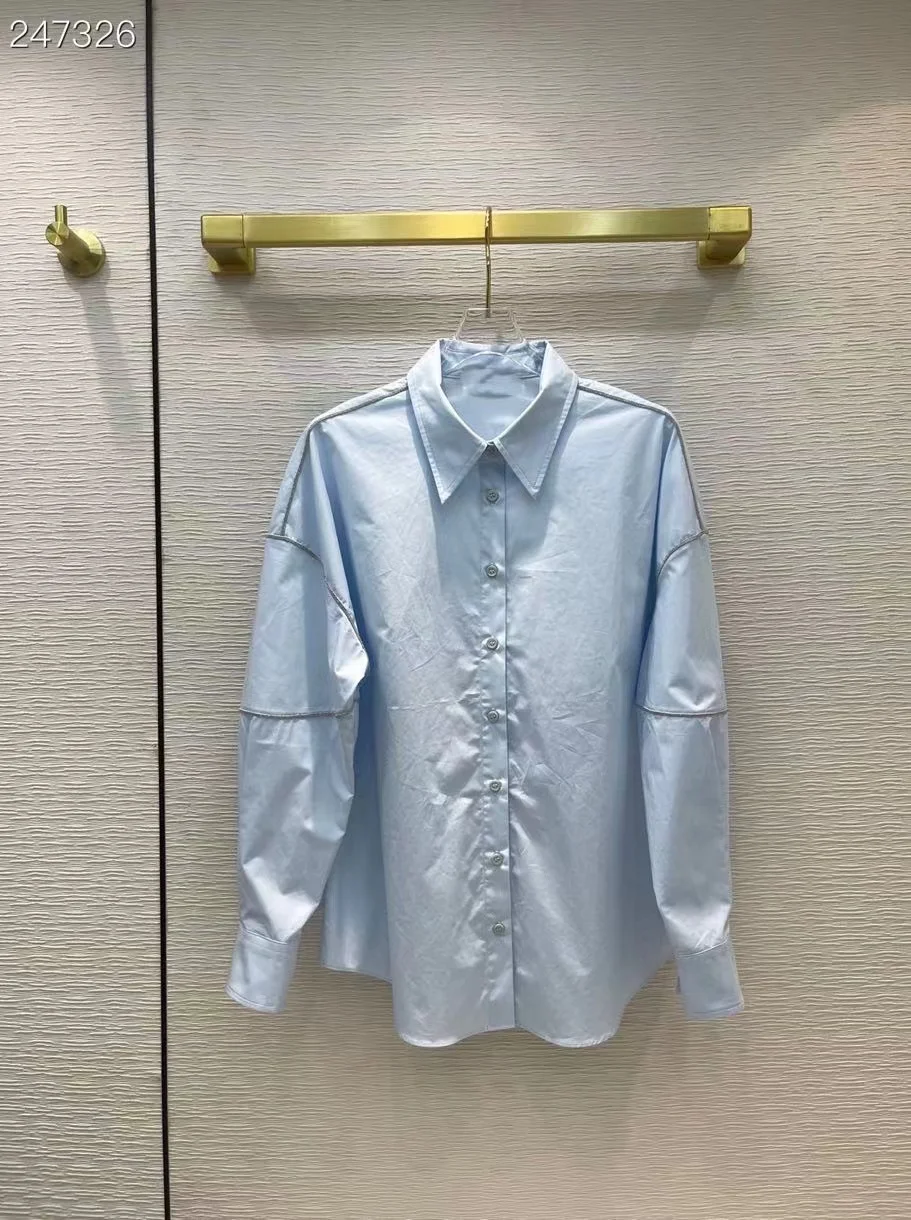 High Quality Sicily Fashion Runway Women Shirt Retro Long Sleeves Single Breasted Beading Blouse Autumn 2021 Ladies
High Quality Sicily Fashion Runway Women Shirt Retro Long Sleeves Single Breasted Beading Blouse Autumn 2021 Ladies