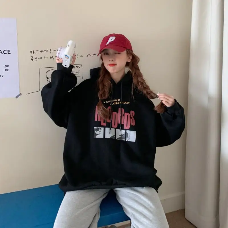 YTX224 New loose Korean version plus velvet thick hooded Japanese vintage Sweatshirts women
YTX224 New loose Korean version plus velvet thick hooded Japanese vintage Sweatshirts women