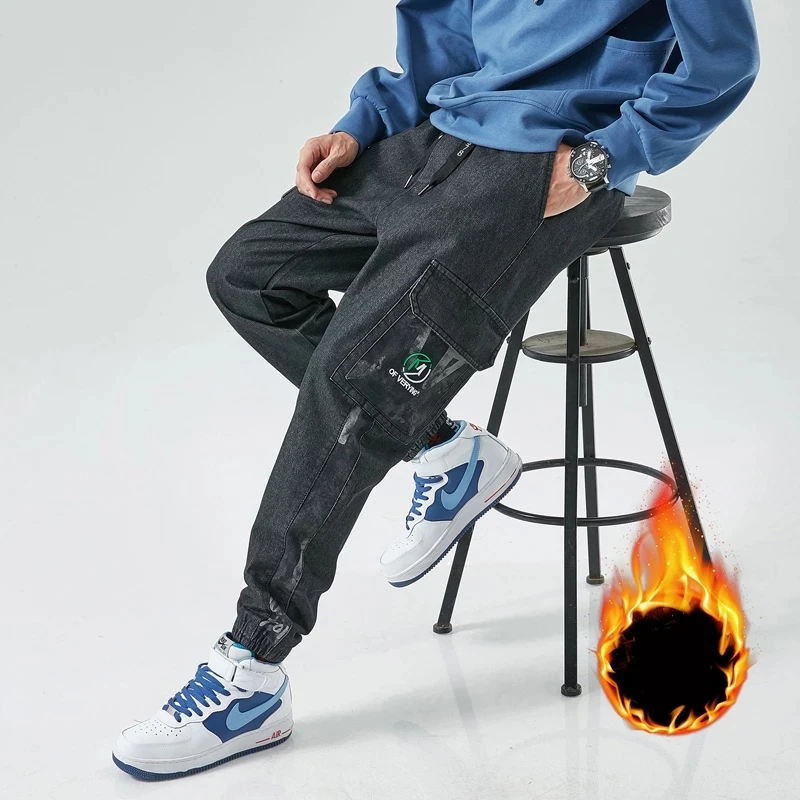 New Winter Thick Fleece Warm Cargo Jeans Men Joggers Baggy Jeans Plus Size Denim Pants
New Winter Thick Fleece Warm Cargo Jeans Men Joggers Baggy Jeans Plus Size Denim Pants