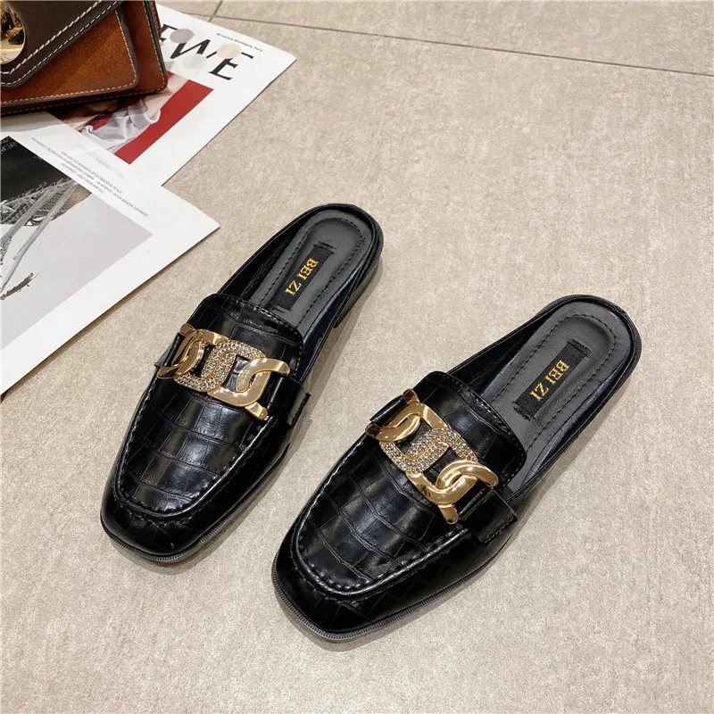 Летние туфли 2021, женские туфли без задника, туфли на низком квадратном каблуке, удобные туфли на тонком каблуке с металлическими пуговицами
Летние туфли 2021, женские туфли без задника, туфли на низком квадратном каблуке, удобные туфли на тонком каблуке с металлическими пуговицами