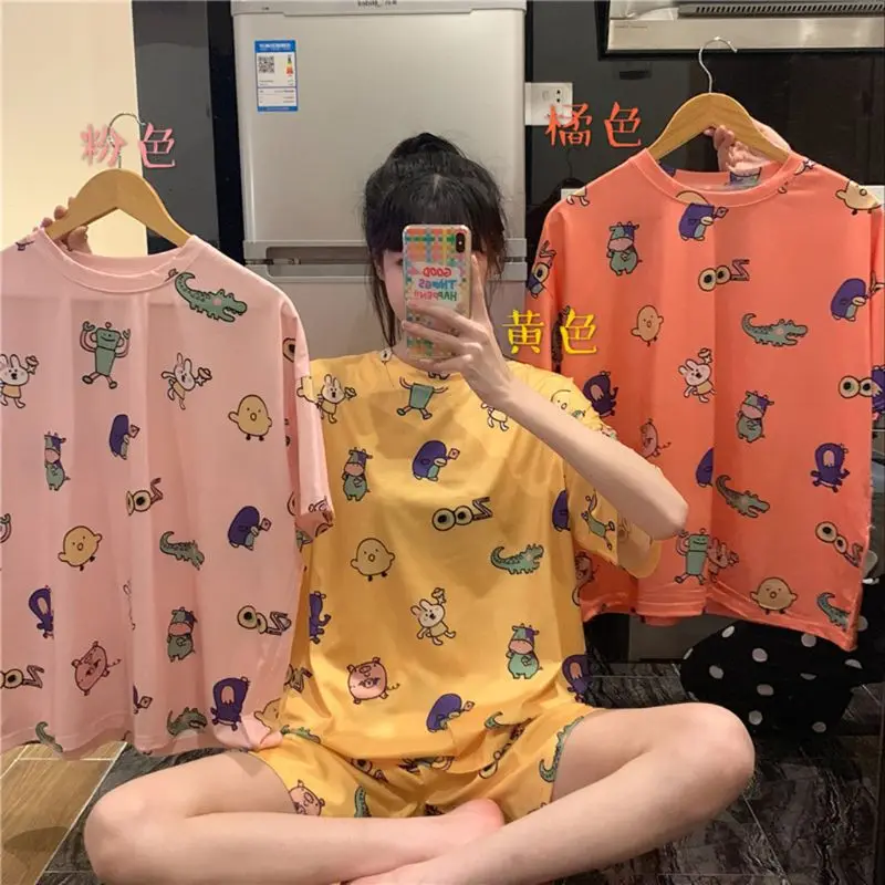Women Summer Plus Size Short Sleeve 2 Piece Pajamas Set Cartoon Animal Food Print Sleepwear O-Neck Loose Loungewear L/XL
Women Summer Plus Size Short Sleeve 2 Piece Pajamas Set Cartoon Animal Food Print Sleepwear O-Neck Loose Loungewear L/XL