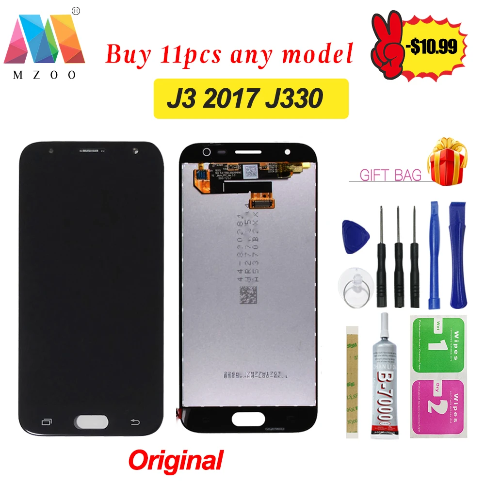 Оригинальный Для SAMSUNG Galaxy J3 2017 J330 J330F SM ЖК дисплей сенсорный экран дигитайзер