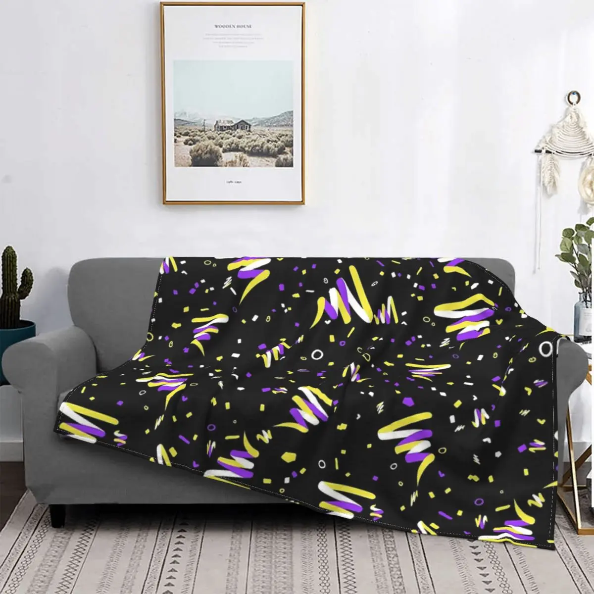 

Nonbinary Pride Arcade Carpet Blanket Bedspread Bed Plaid Bedspread Plaid Sofa Muslin Blanket Home Textile Luxury