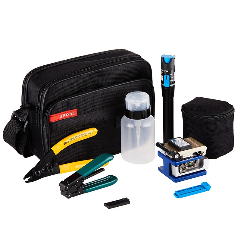 DEBAOFU 8 In 1 Fiber Optic FTTH Tool Kit with Fiber Cleaver and 1MW Visual Fault Locator
DEBAOFU 8 In 1 Fiber Optic FTTH Tool Kit with Fiber Cleaver and 1MW Visual Fault Locator