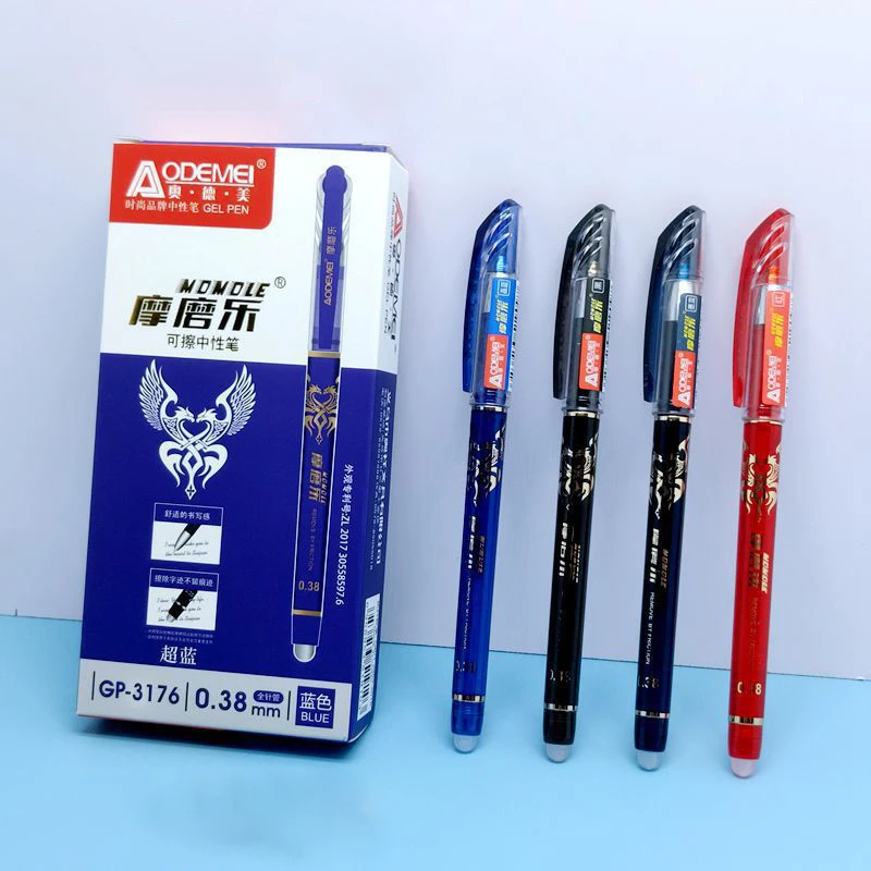 Erasable Pen 0.5mm Blue/Black Ink Rod Magic Erasable Gel Pen Students Writing Pens Gift for School Office Stationery Wholesale
Erasable Pen 0.5mm Blue/Black Ink Rod Magic Erasable Gel Pen Students Writing Pens Gift for School Office Stationery Wholesale