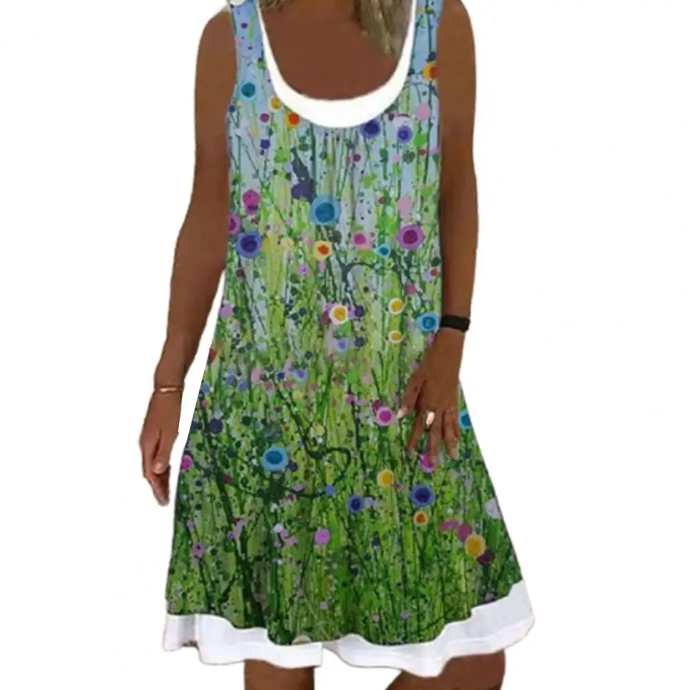 Women Dress Floral Print Fake Two Piece Round Neck Sleeveless Dress Fake Two Piece Sleeveless Floral Print Casual Dress robe
Women Dress Floral Print Fake Two Piece Round Neck Sleeveless Dress Fake Two Piece Sleeveless Floral Print Casual Dress robe