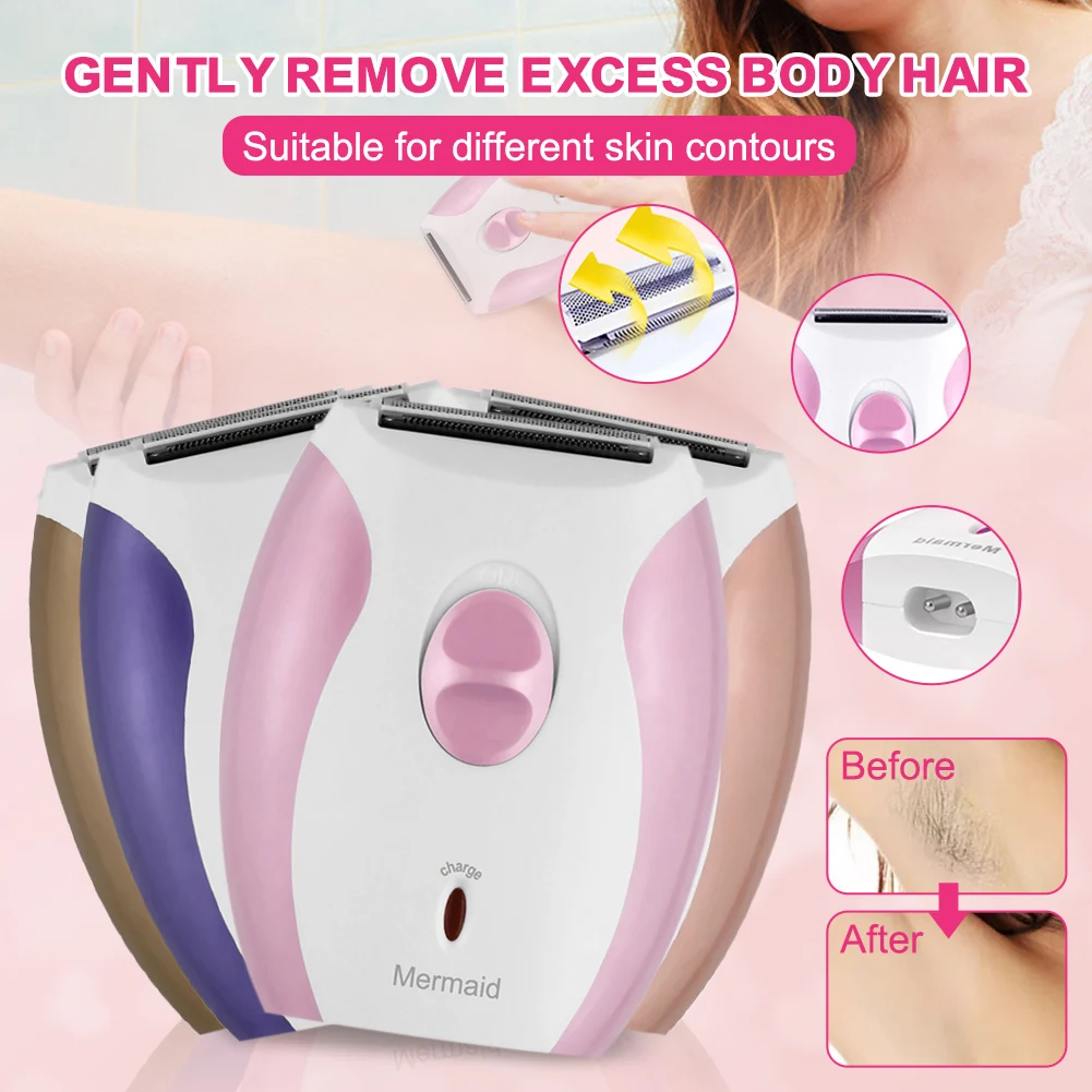 

Depilatory Women Epilator USB Electric Shaver Bikini Shaving Razor Hair Removal Trimmer Face Body Underarm Leg Arm Depilation