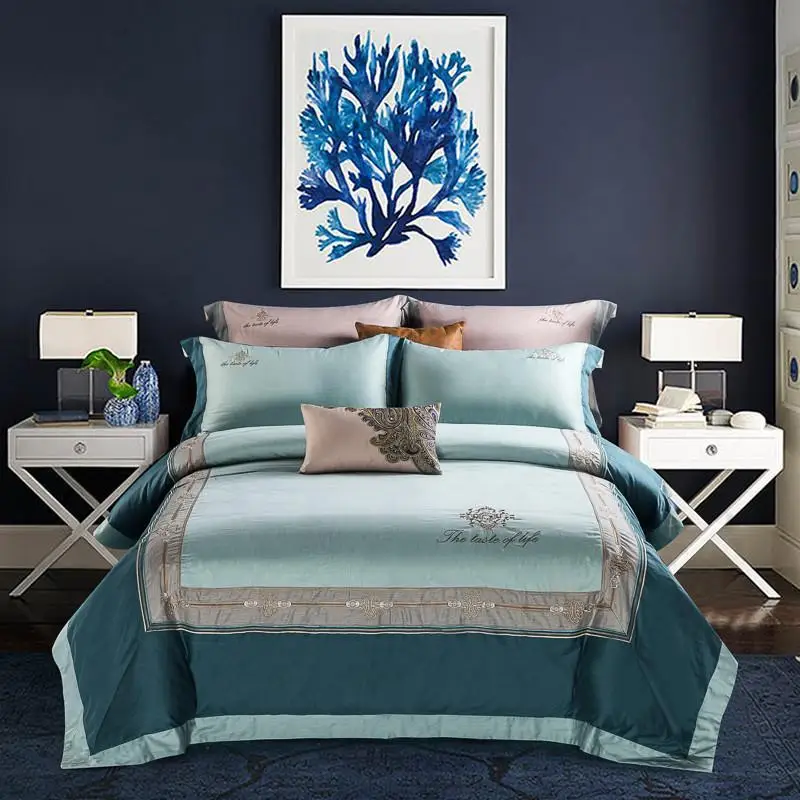 J2 Luxury 1000TC egyptian cotton embroidery bedding set queen/king size bed set Jpcs duvet cover sets bedsheet set pillowcase
J2 Luxury 1000TC egyptian cotton embroidery bedding set queen/king size bed set Jpcs duvet cover sets bedsheet set pillowcase