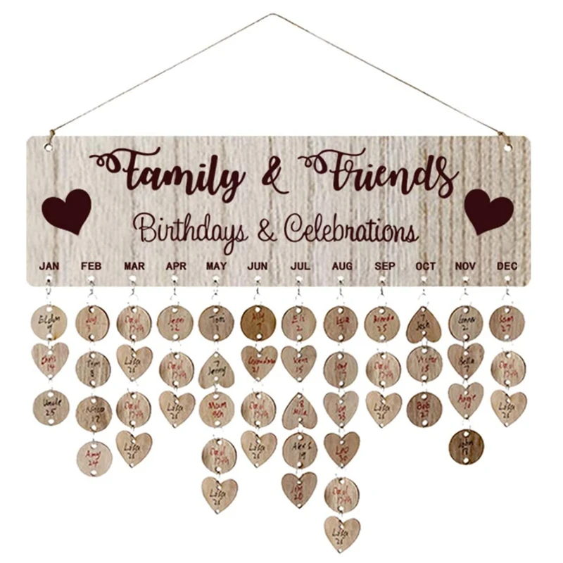Family Friends Birthday Calendar DIY Wooden Hanging Calendar Home Wall Decoration New Year Festival Gifts
Family Friends Birthday Calendar DIY Wooden Hanging Calendar Home Wall Decoration New Year Festival Gifts