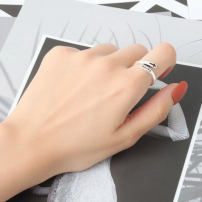 Zircon Cross Double Ring Silver Color Open Chain Rings Couple Jewelry For Lovers Men Women Lady Girl Boy Valentine's Day Gift
Zircon Cross Double Ring Silver Color Open Chain Rings Couple Jewelry For Lovers Men Women Lady Girl Boy Valentine's Day Gift
