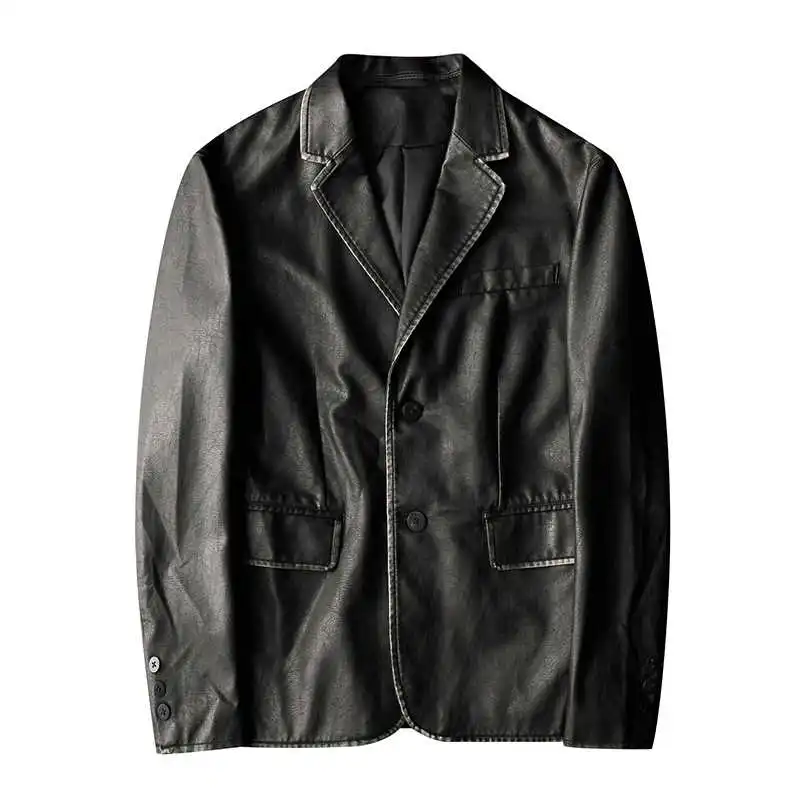 Men's 2021 New Autumn New Blazers Men Fashion Suit Collar Single-breasted Leather Jacket Korean Youth Pu Leather Male Outerwear
Men's 2021 New Autumn New Blazers Men Fashion Suit Collar Single-breasted Leather Jacket Korean Youth Pu Leather Male Outerwear