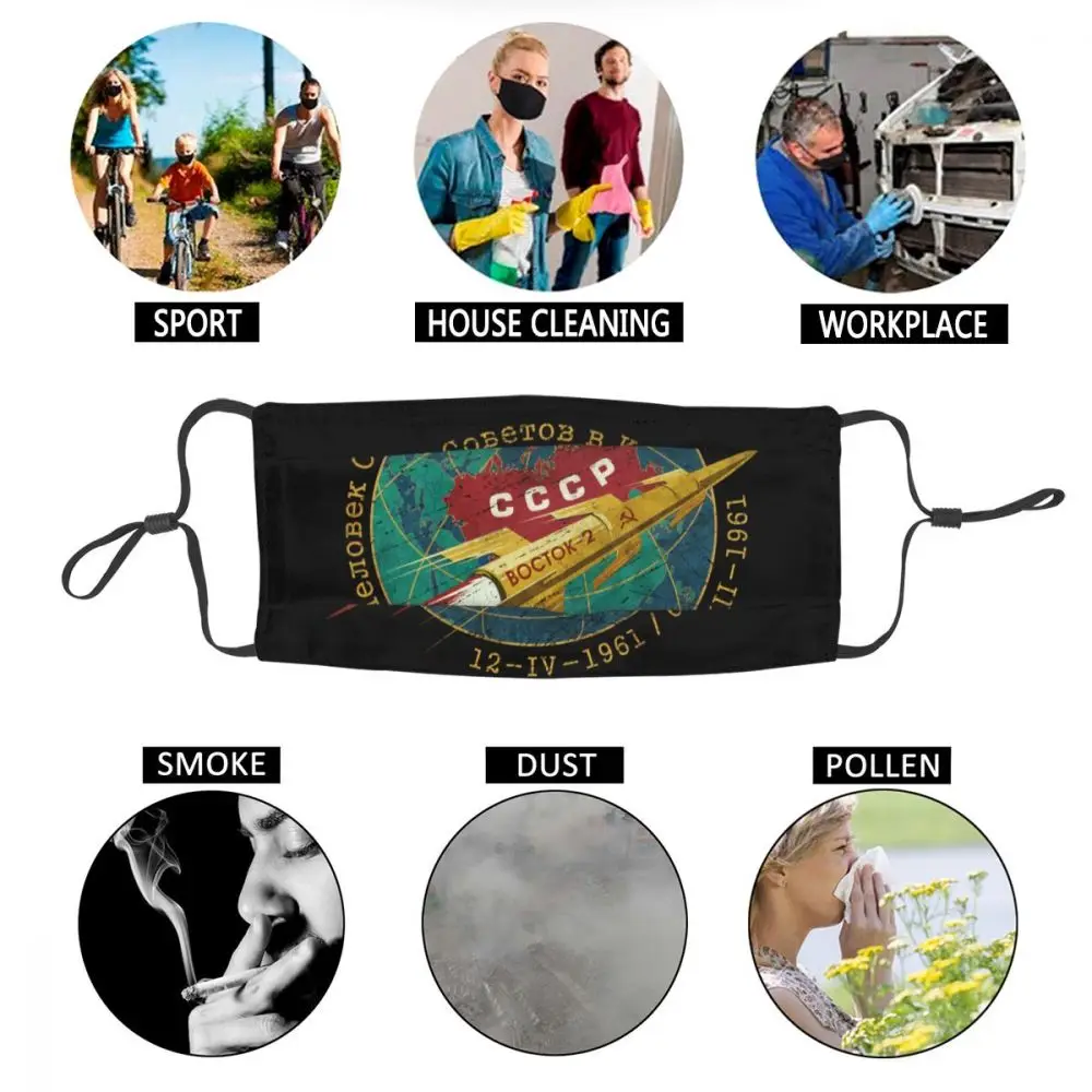 Men Vintage CCCP Boctok Mask for Face Anti Haze USSR Space Exploration Soviet Union Protection Respirator Washable Mouth-Muffle
Men Vintage CCCP Boctok Mask for Face Anti Haze USSR Space Exploration Soviet Union Protection Respirator Washable Mouth-Muffle