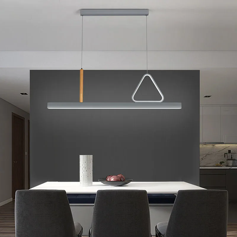 

Minimalist Gray Long LED Ceiling Chandelier for Bedroom Living Dining Study Room Kitchen Corridor Hall Nordic Home Luminaries