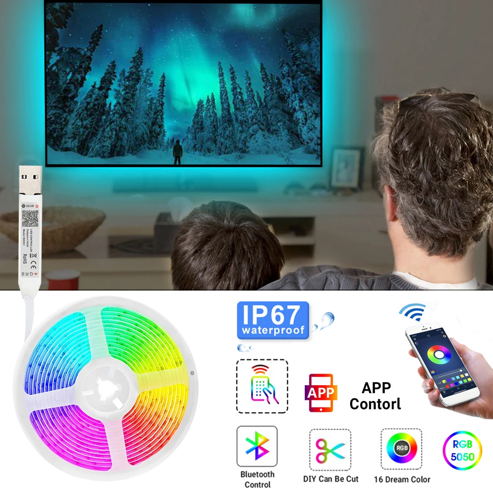 LED Strip Light TV Backlight with APP Control Music Sync USB Powered Flexible Light Strip Ribbon for TV Bar Bedroom Home Decor
LED Strip Light TV Backlight with APP Control Music Sync USB Powered Flexible Light Strip Ribbon for TV Bar Bedroom Home Decor