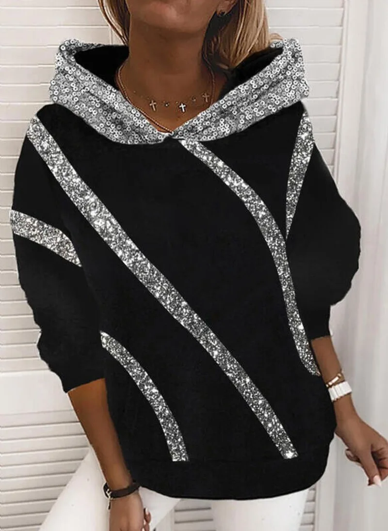 Kalenmos Sequins Printed Loose Hooded Sweater Women's Long-sleeved Hooded Slim and Elegant Pullover Top Streetwear Spring 2021
Kalenmos Sequins Printed Loose Hooded Sweater Women's Long-sleeved Hooded Slim and Elegant Pullover Top Streetwear Spring 2021