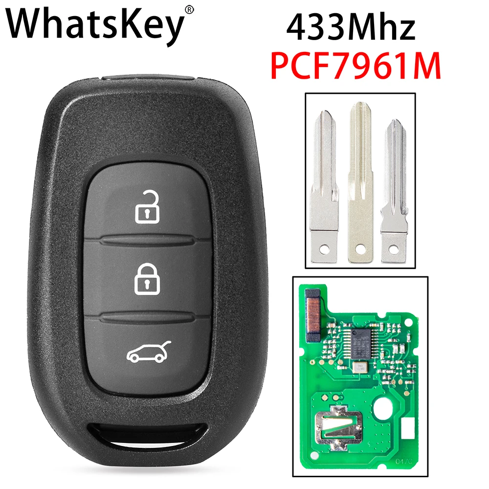 WhatsKey Smart Car Remote Key Control 433MHz PCF7961M Chip FSK For Renault Sandero Dacia Logan Lodgy Master3 Clio4 Trafic Duster
WhatsKey Smart Car Remote Key Control 433MHz PCF7961M Chip FSK For Renault Sandero Dacia Logan Lodgy Master3 Clio4 Trafic Duster