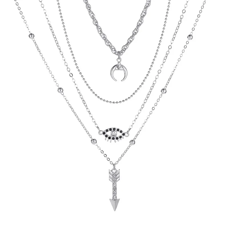 FUN-BEAUTY Lady without inlay Hip-hop Fashion Personality Long Evil Eye Necklace Cool High-end Tassel Multilayer Necklace Woman
FUN-BEAUTY Lady without inlay Hip-hop Fashion Personality Long Evil Eye Necklace Cool High-end Tassel Multilayer Necklace Woman