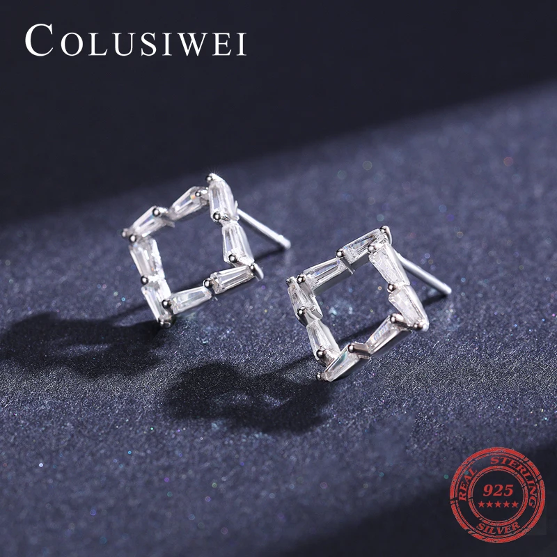 Colusiwei Simple Design 925 Sterling Silver Sparkling Cubic Zircon Hollow Square Stud Earrings for Women Fashion Jewelry Brincos
Colusiwei Simple Design 925 Sterling Silver Sparkling Cubic Zircon Hollow Square Stud Earrings for Women Fashion Jewelry Brincos