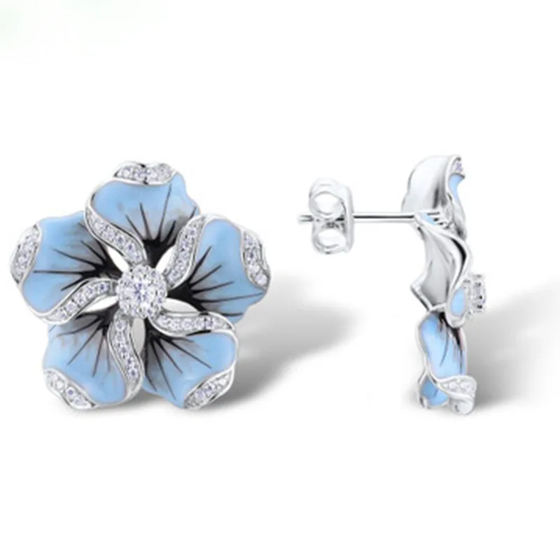 Gu Li New Arrival Blue Flower Shape Stud Earrings Round Zircon Jewelry Fashion Women Girl Ear Accessories
Gu Li New Arrival Blue Flower Shape Stud Earrings Round Zircon Jewelry Fashion Women Girl Ear Accessories