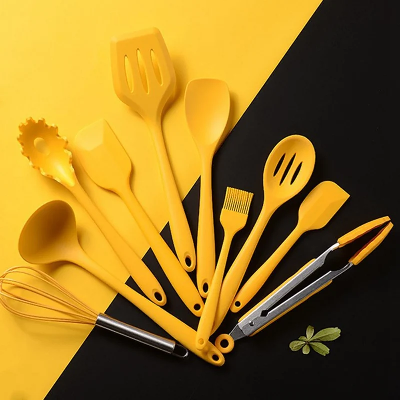 10 Pcs Silicone Kitchenware Non-stick Cookware Cooking Tool Spatula Ladle Egg Beaters Shovel Spoon Soup Kitchen Utensils Set
10 Pcs Silicone Kitchenware Non-stick Cookware Cooking Tool Spatula Ladle Egg Beaters Shovel Spoon Soup Kitchen Utensils Set