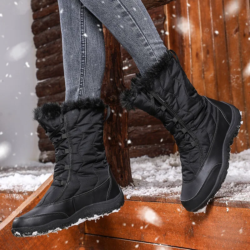 ZEEKSON Snow Boots Women Outdoor In The Tube Waterproof Non-slip Thickening Warm Travel Hiking Large Size Cotton Shoes
ZEEKSON Snow Boots Women Outdoor In The Tube Waterproof Non-slip Thickening Warm Travel Hiking Large Size Cotton Shoes